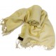 PL56 Gorgeous Light Yellow Color Pashmina/Silk Shawl Wrap Handmade in Nepal